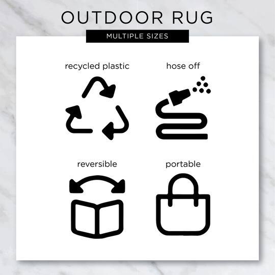 DII® Stone & White Rugby Stripe Outdoor Rug, 4ft. x 6ft.